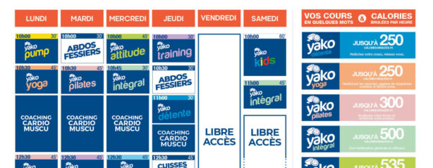 planning salle de sport l'Orange bleue Pouzac