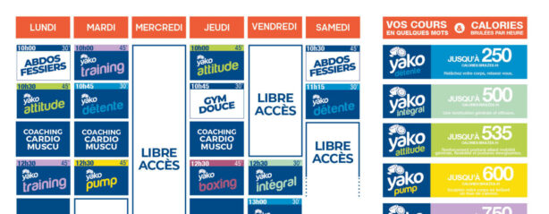 planning salle de sport l'Orange bleue Soustons