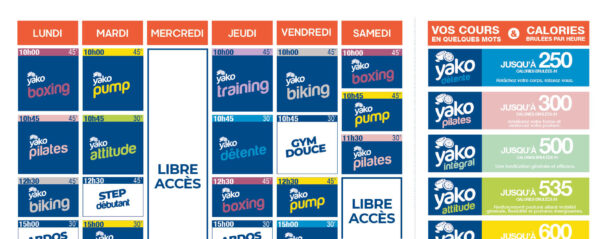 planning salle de sport l'Orange bleue Bar le duc