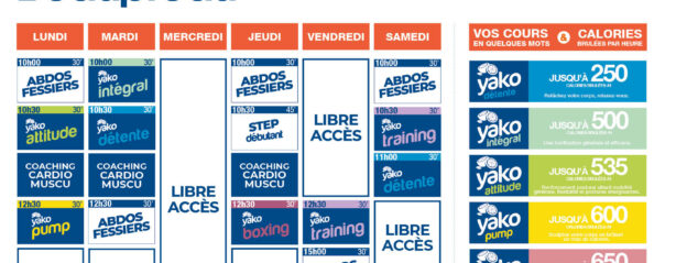 planning salle de sport l'Orange bleue Beaupréau