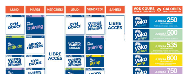 planning salle de sport l'Orange bleue Boussois