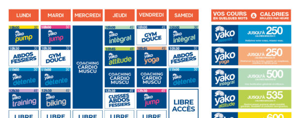 planning salle de sport l'Orange bleue Gond Pontouvre