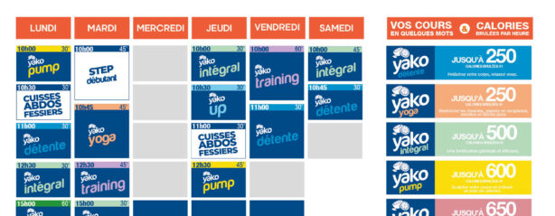 planning salle de sport l'Orange bleue Dives sur Mer