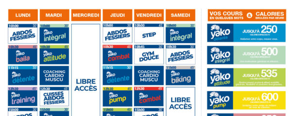 planning salle de sport l'Orange bleue Lagnieu