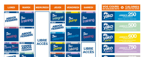 planning salle de sport l'Orange bleue Le Petit Quevilly