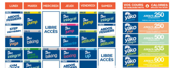 planning salle de sport l'Orange bleue Lanester