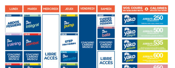 planning salle de sport l'Orange bleue Fleurance