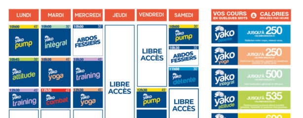 planning salle de sport l'Orange bleue Hasparren