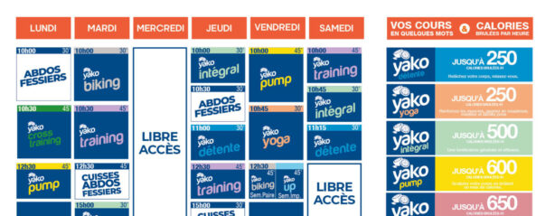 planning salle de sport l'Orange bleue Libercourt