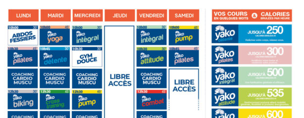 planning salle de sport l'Orange bleue Cugnaux