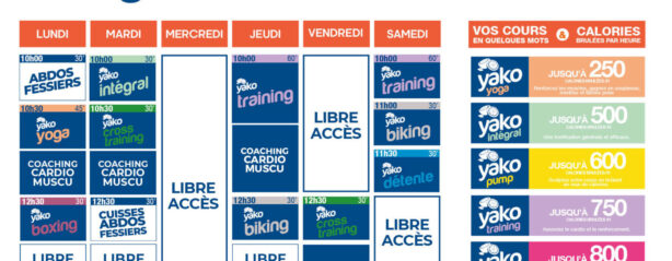 planning salle de sport l'Orange bleue Bourg Achard