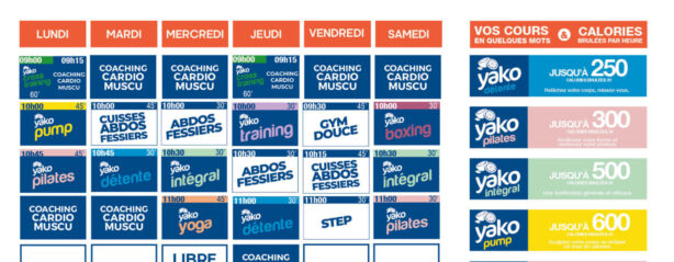 planning salle de sport l'Orange bleue Brissac