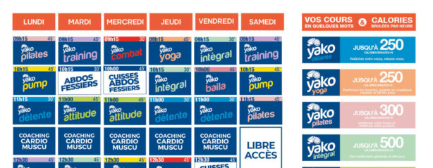 planning salle de sport l'Orange bleue Biscarrosse