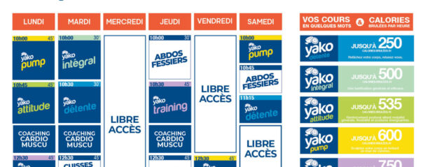 planning salle de sport l'Orange bleue Lesparre Medoc